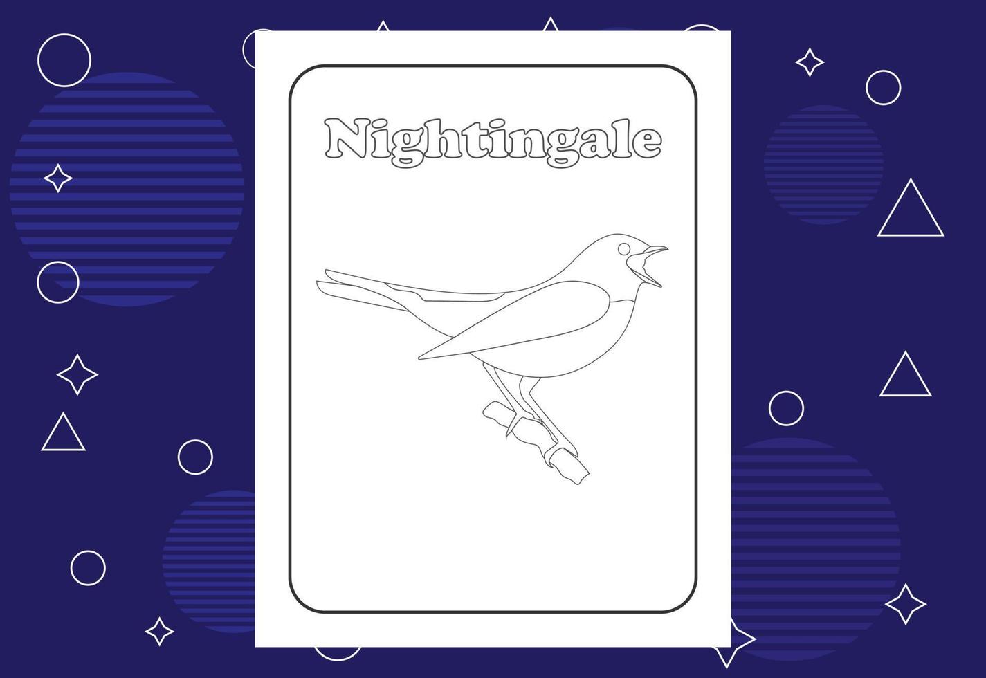 Bird coloring page or books for kids. Vector illustration