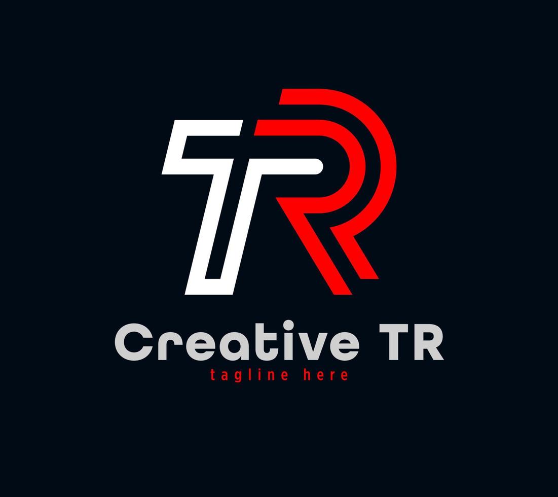 diseño creativo del logotipo de combinación de letras t y r. logo deportivo corporativo animado lineal. Ilustración de vector de plantilla de diseño mínimo personalizado único.