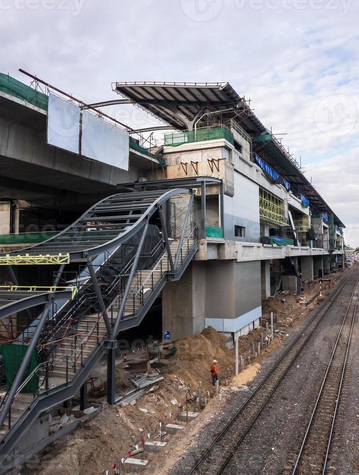 Large modern station of the new commuter train. photo