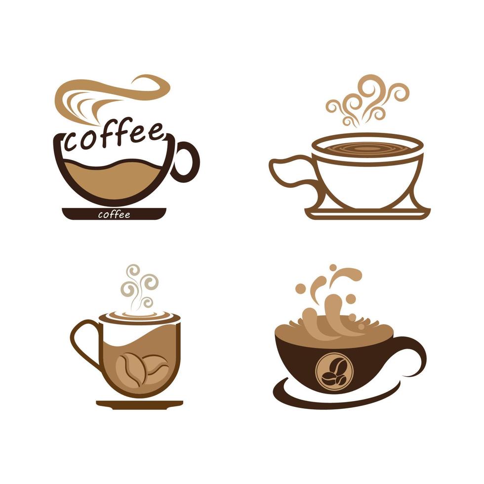 plantilla de logotipo de taza de café vector