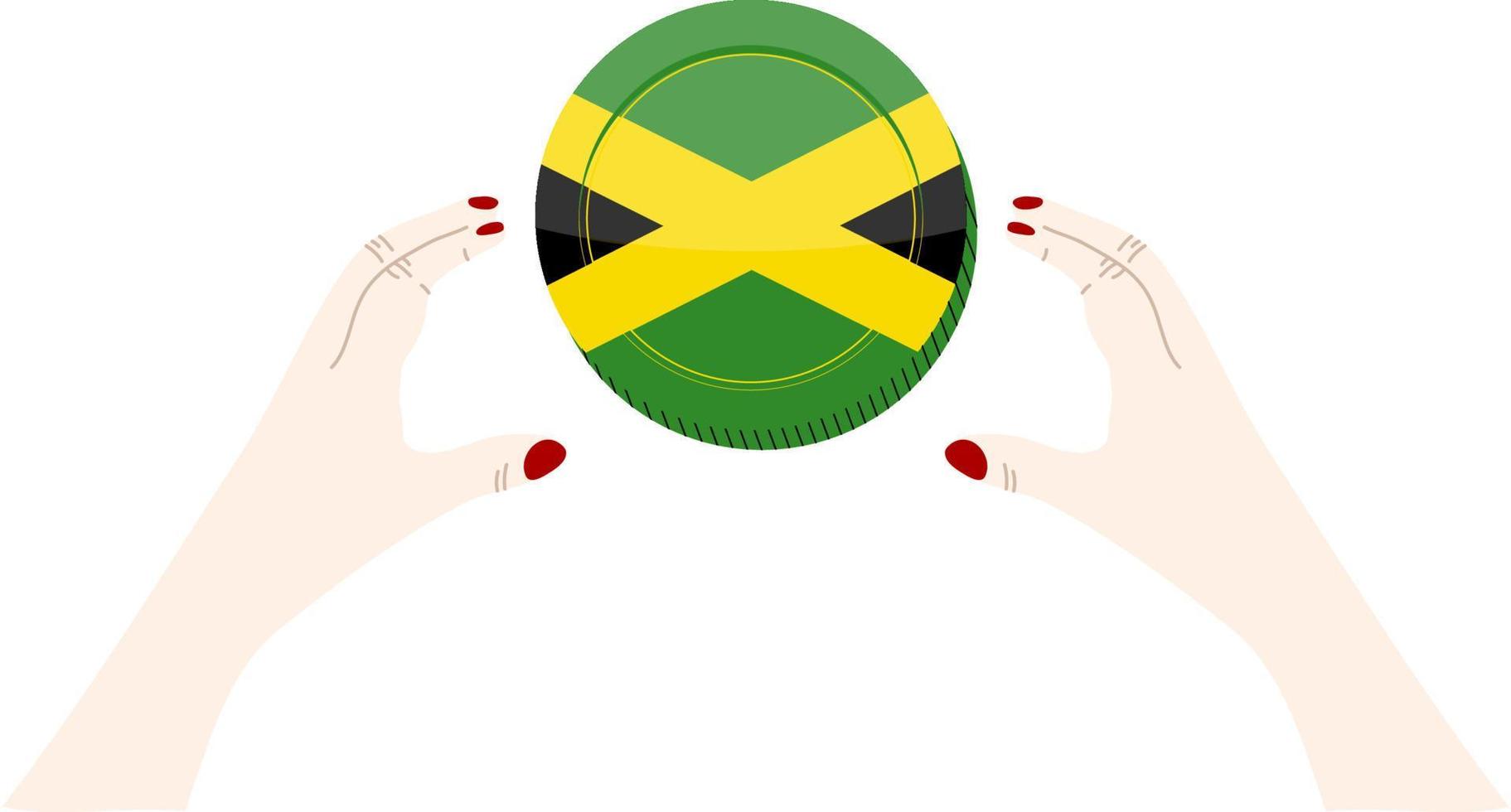 Jamaica Flag vector hand drawn flag, Jamaican Dollar vector hand drawn flag
