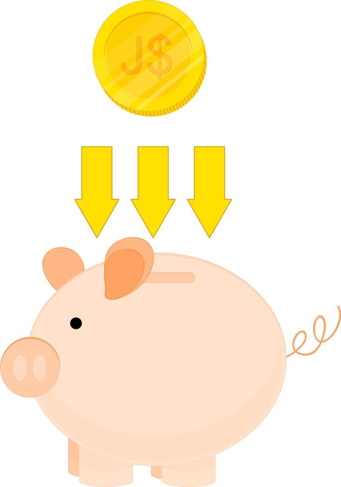 Jamaica Flag vector hand drawn flag, Jamaican Dollar vector hand drawn flag