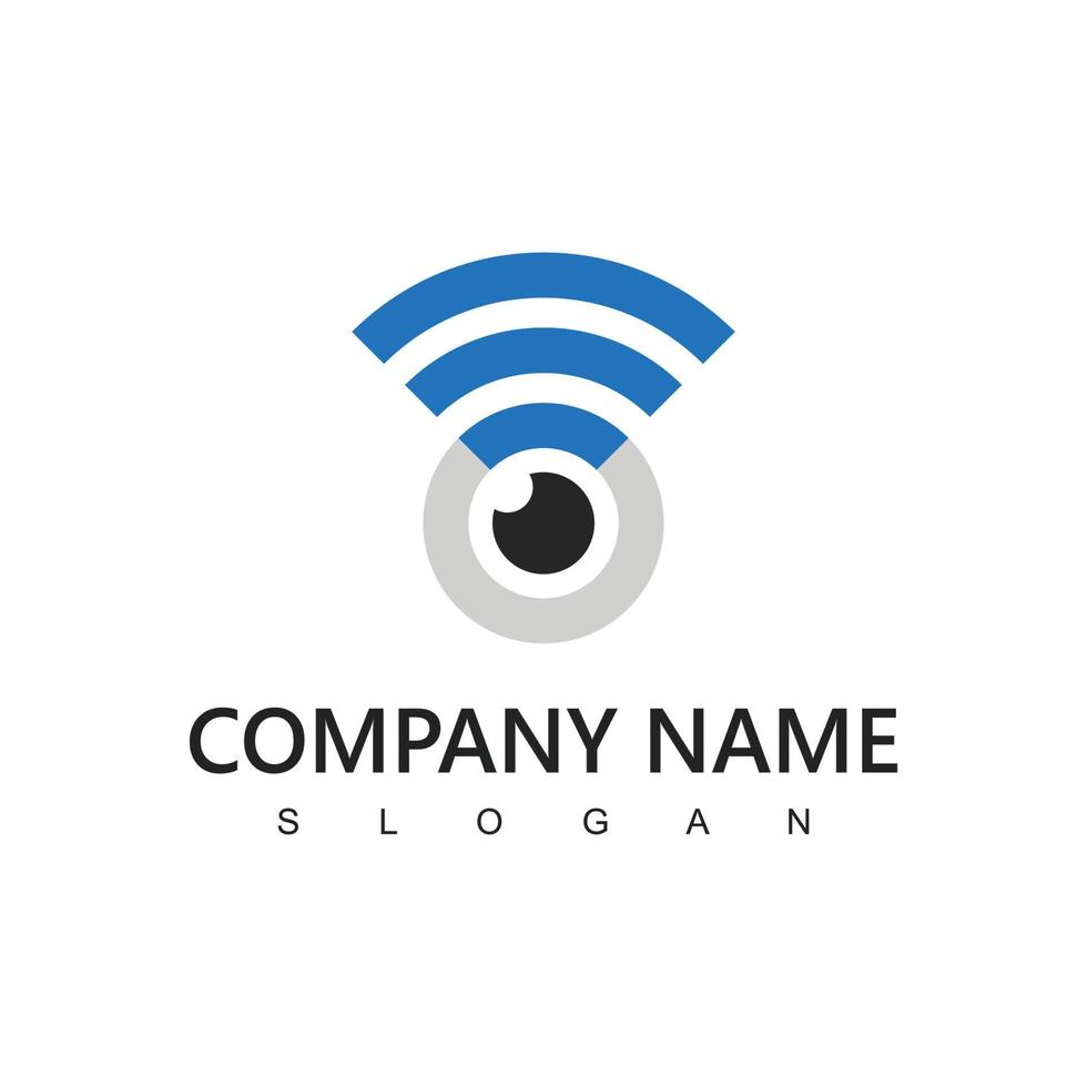 Wireless Company Logo Template Secure Wireless Concept Using Eye And Wireless Icon vector