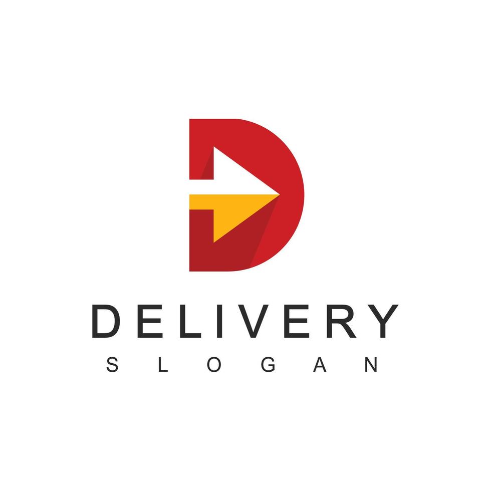 Delivery Logo Designs Template. Illustration Of Moving Arrow Element And Letter D logo design concept. vector