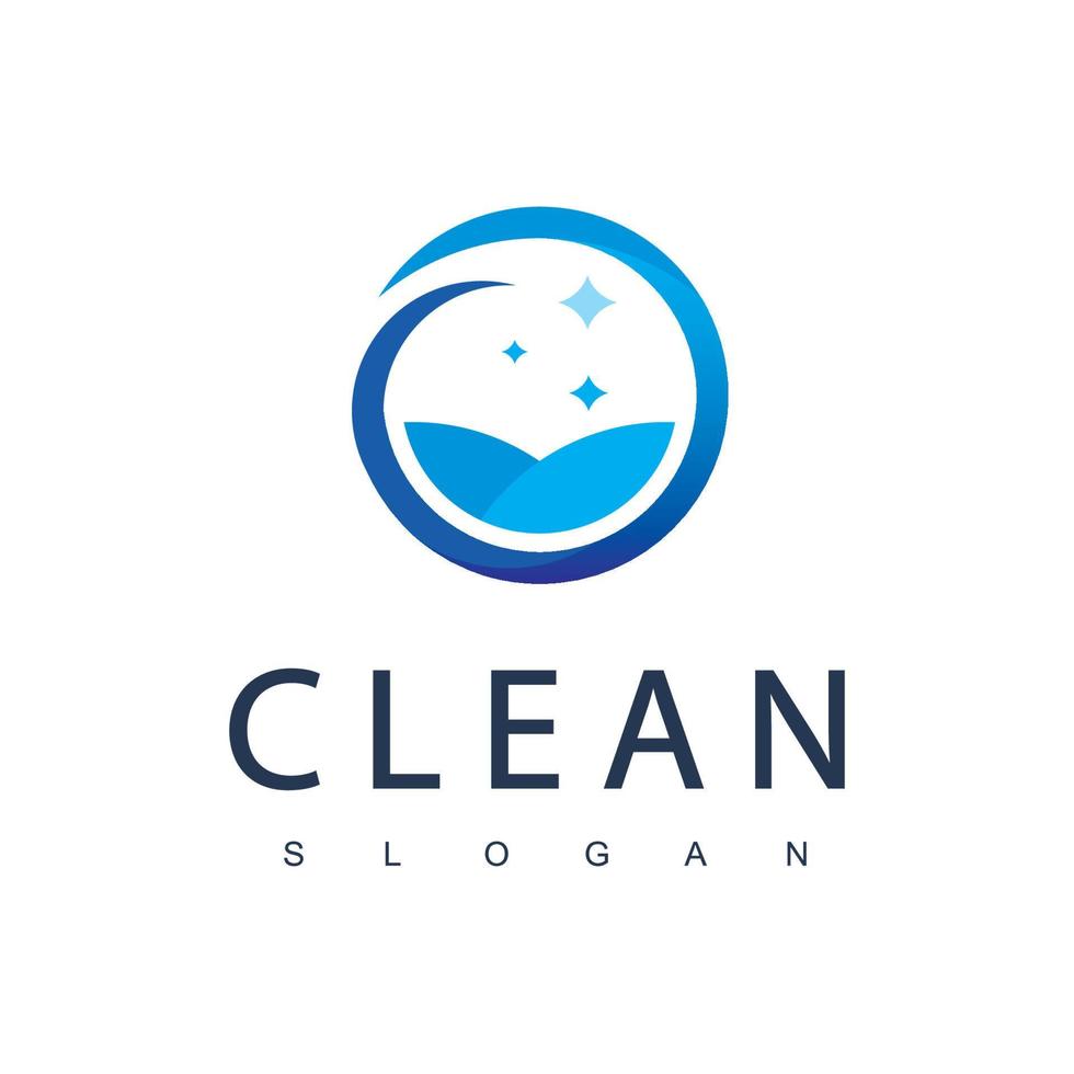 Clean Logo Design Template Suitable For Cleaning Service, House Keeping And Laundry vector