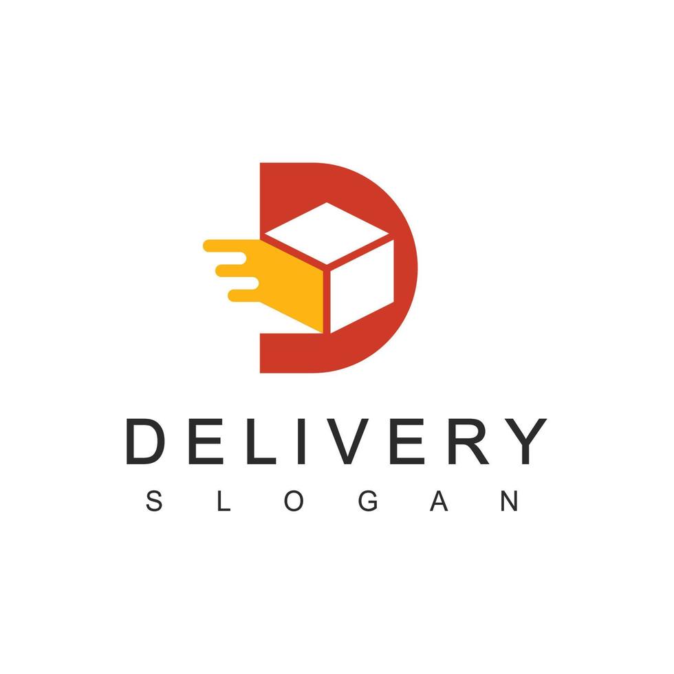 Delivery Logo Designs Template. Illustration Of Moving Box Element And Letter D logo design concept. vector