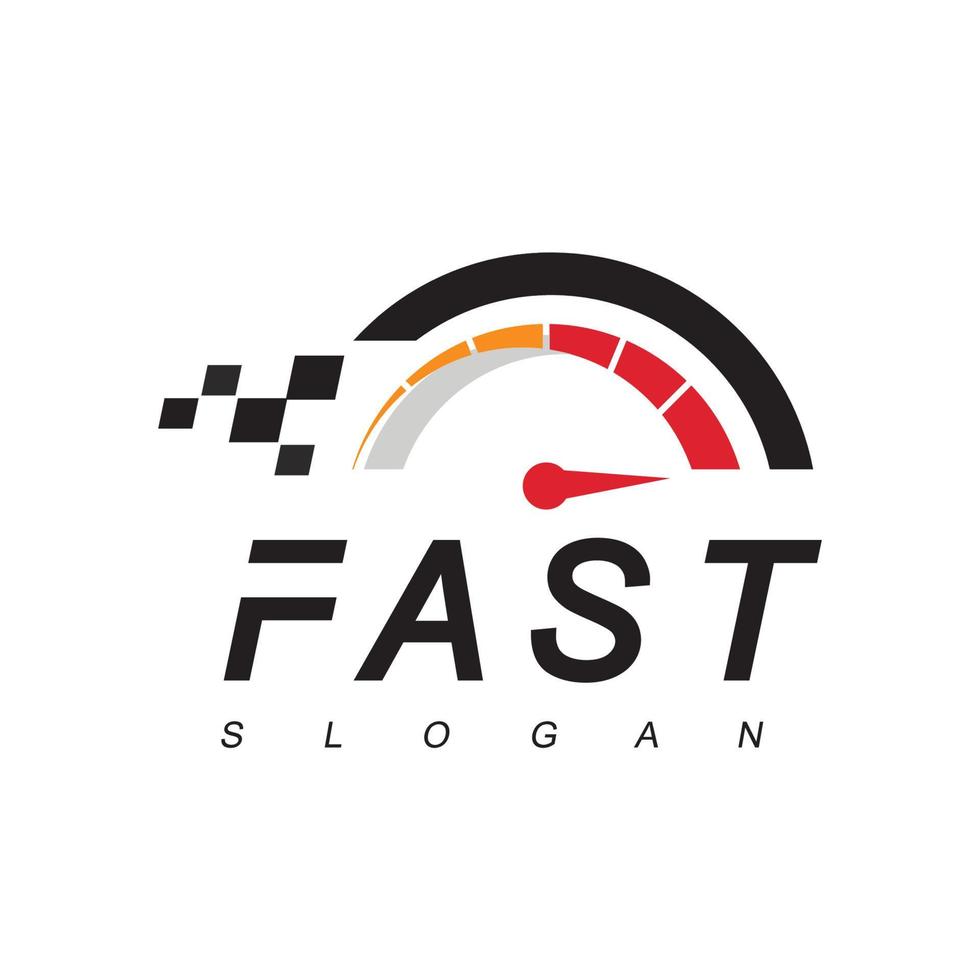 Fast Logo Using Race Flag Symbol vector