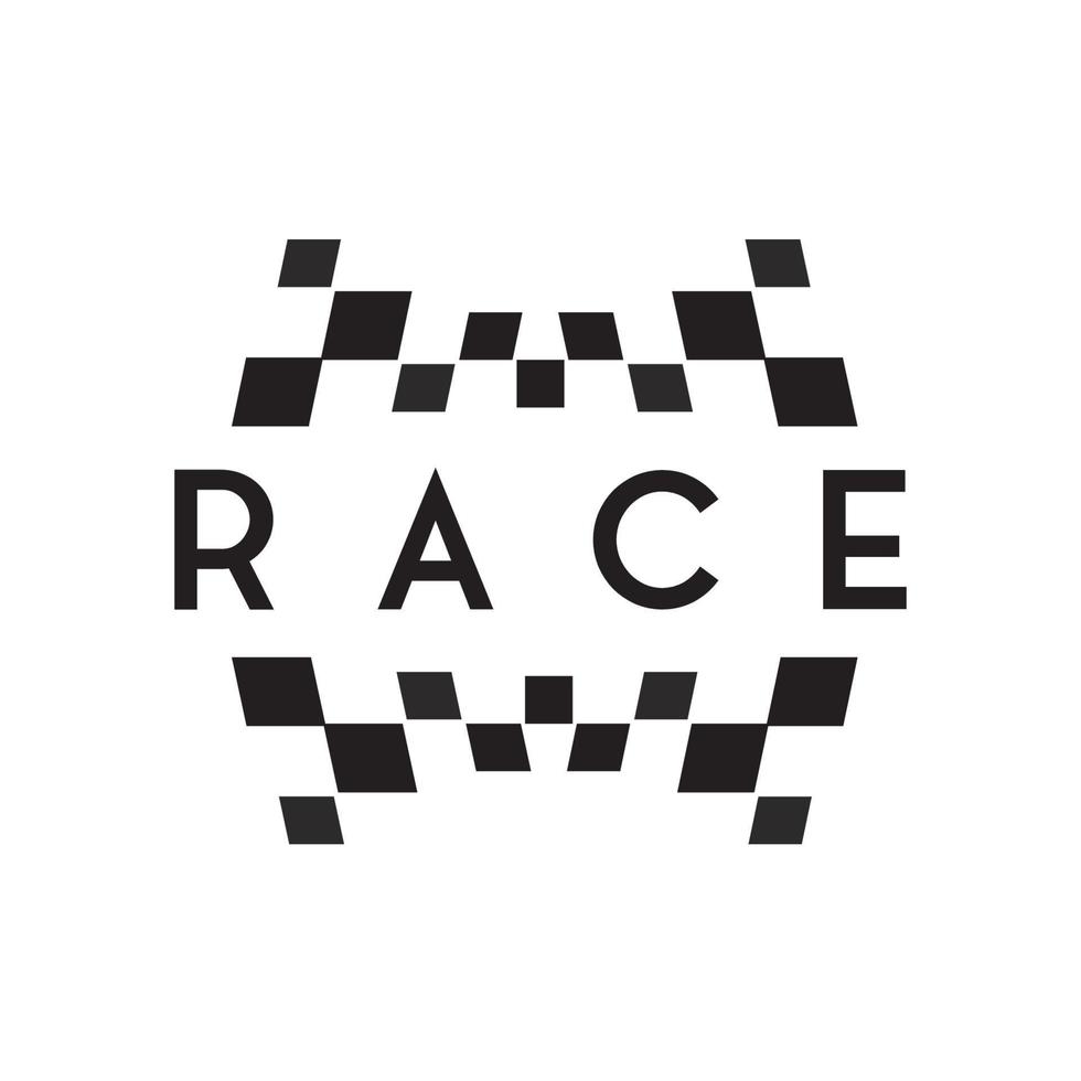 Race Logo Using Race Flag Symbol vector