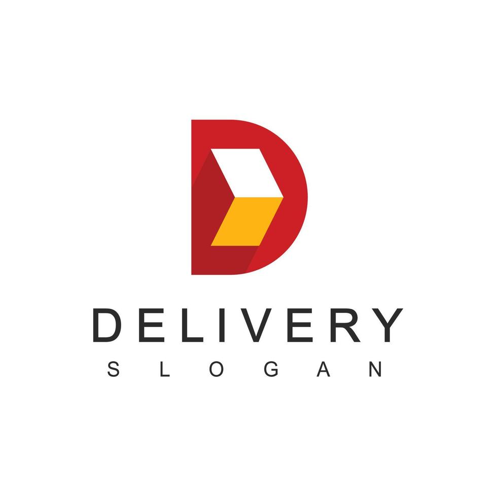 Delivery Logo Designs Template. Illustration Of Moving Arrow Element And Letter D logo design concept. vector