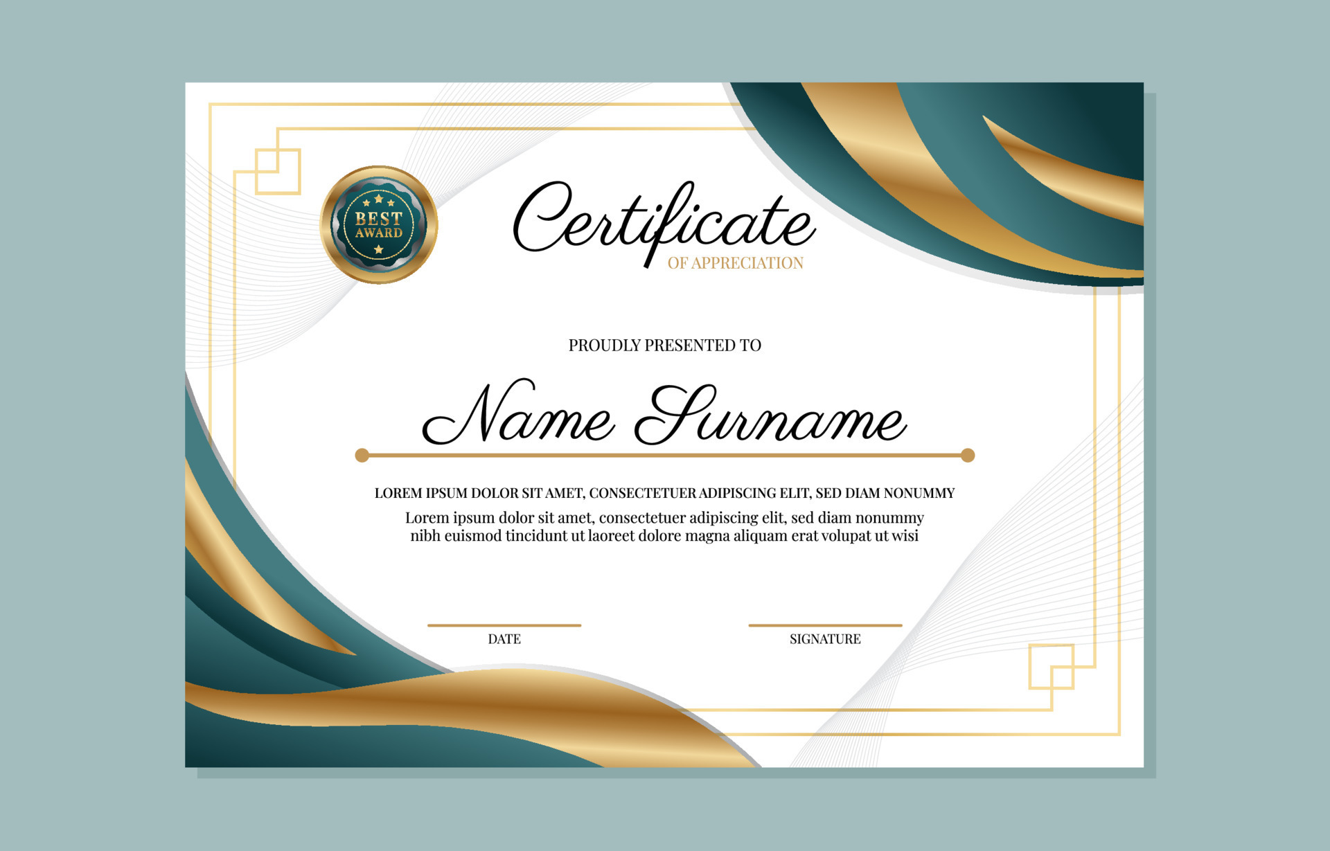 Certificate of Appreciation Background Design 10515676 Vector Art at