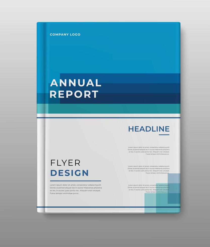 plantilla de portada geométrica de informe anual vector