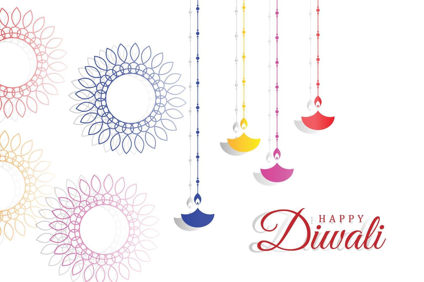 happy diwali background vector