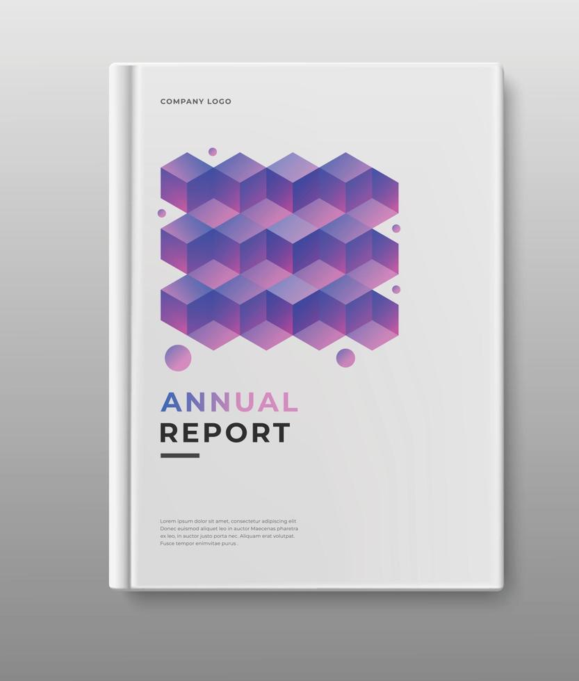 annual report geometric cover template vector