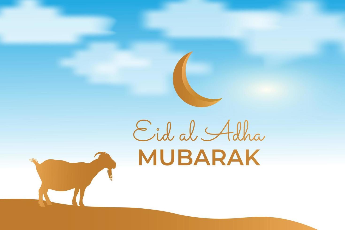 happy eid al adha mubarak background vector