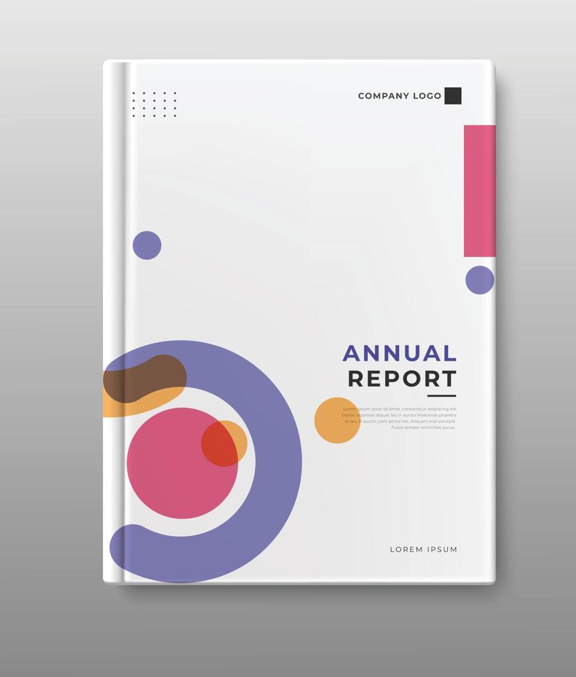 annual report geometric cover template vector