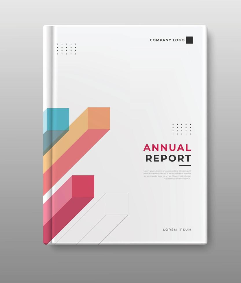 plantilla de portada geométrica de informe anual vector