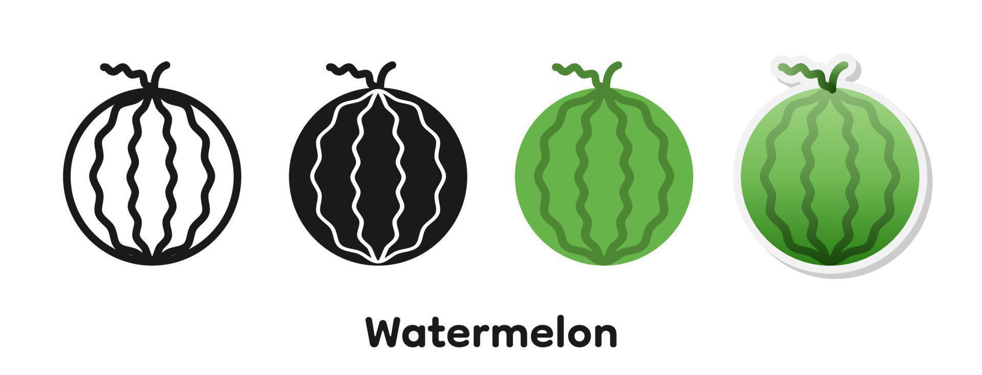 Vector icon set of Watermelon.