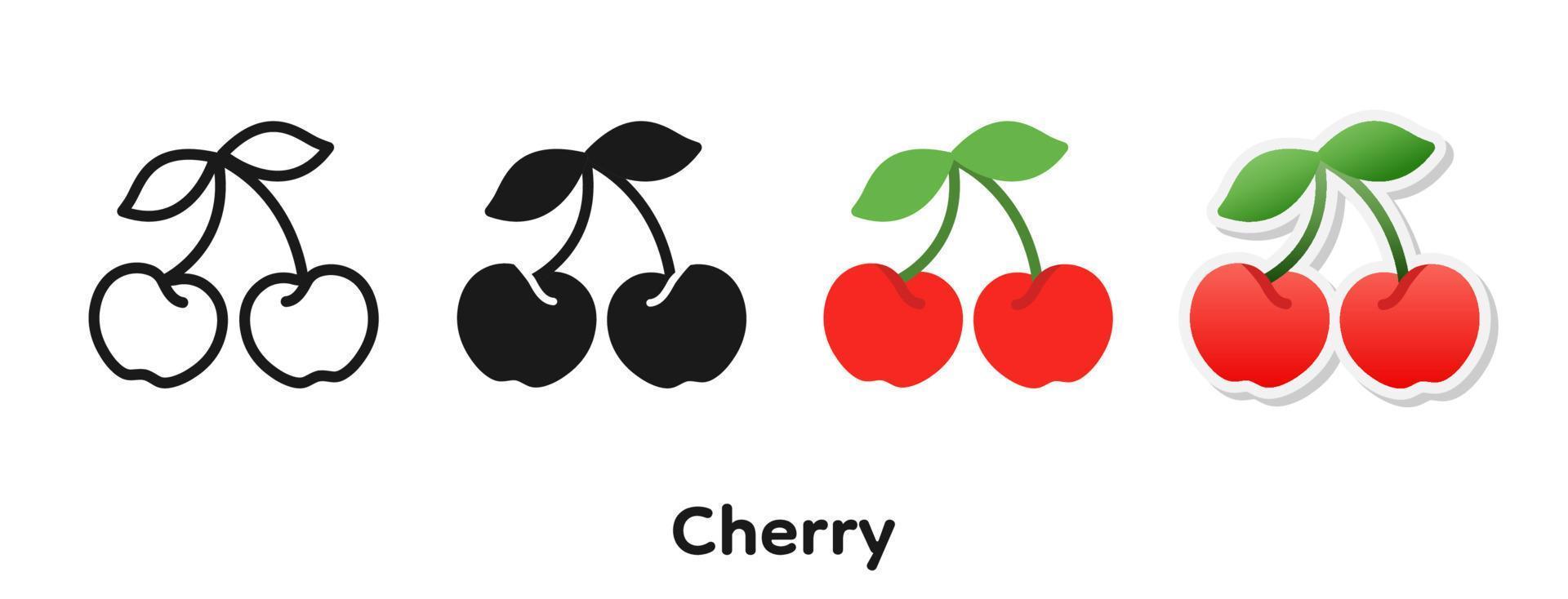 Vector icon set of Cherry.