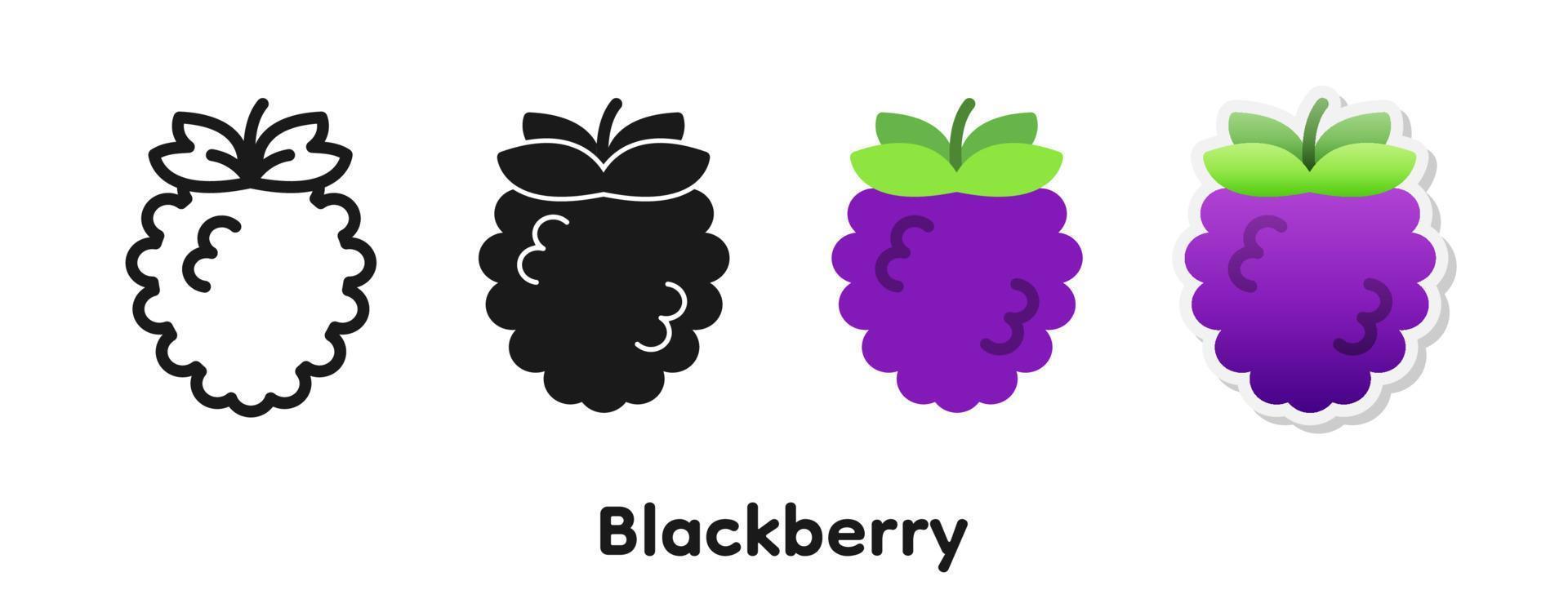 Vector icon set of Blackberry.