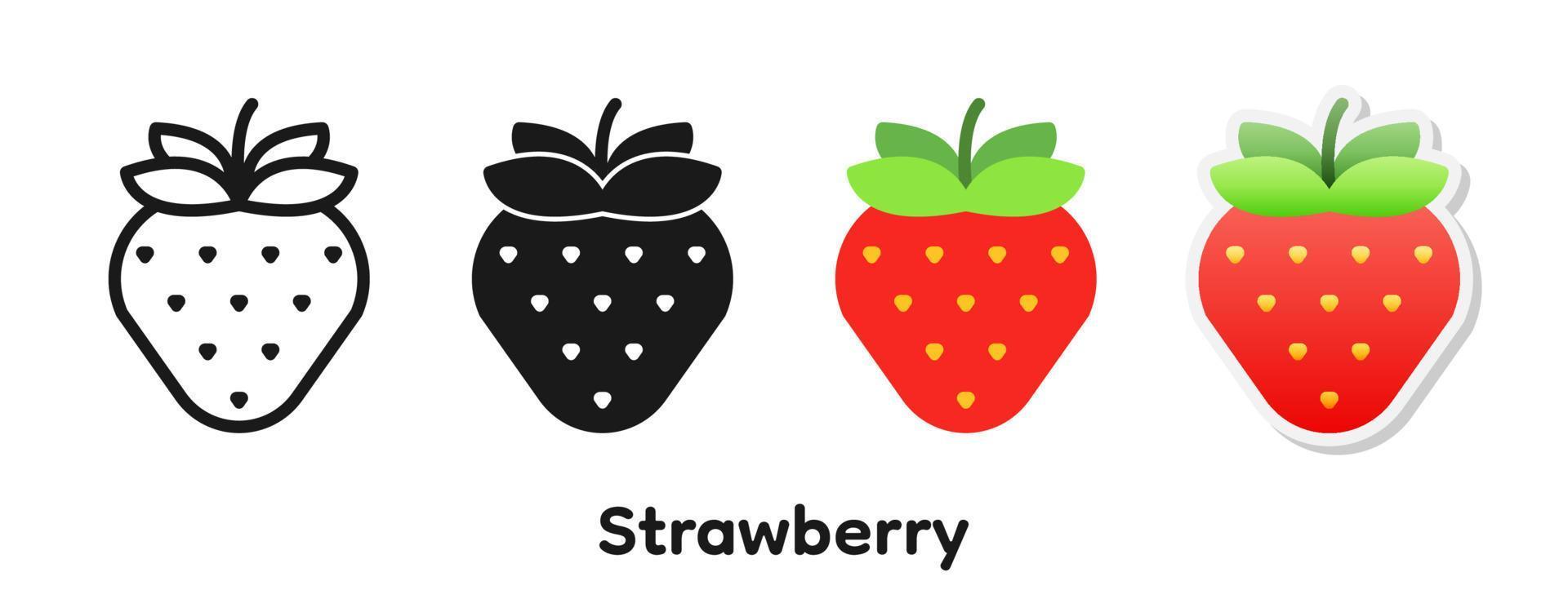 Vector icon set of Strawberry.