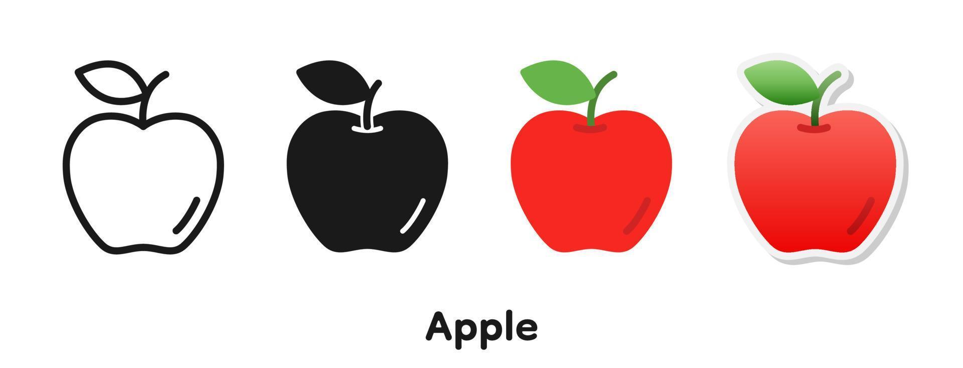 conjunto de iconos vectoriales de manzana. vector