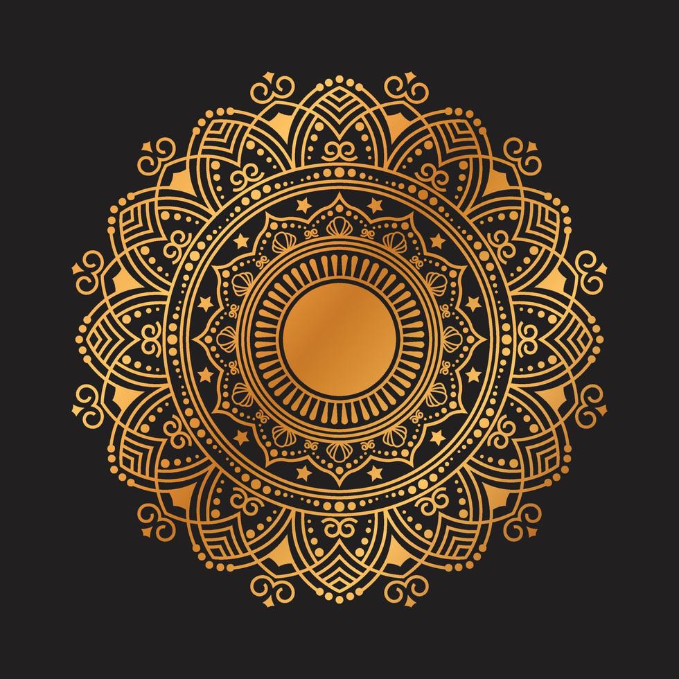 Luxury Golden Ornamental Mandala Background Vector Design. decorative mandala for tattoo, Mehndi, Islamic Pattern, Ornament, Art, henna, Indian Pattern, print, poster, cover, brochure, flyer, banner