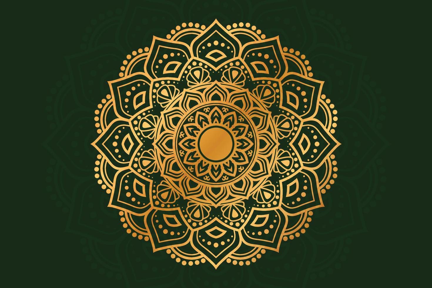 Diseño vectorial de fondo de mandala ornamental dorado de lujo. mandala decorativa para tatuaje, mehndi, patrón islámico, ornamento, arte, henna, patrón indio, impresión, afiche, portada, folleto, volante, pancarta vector