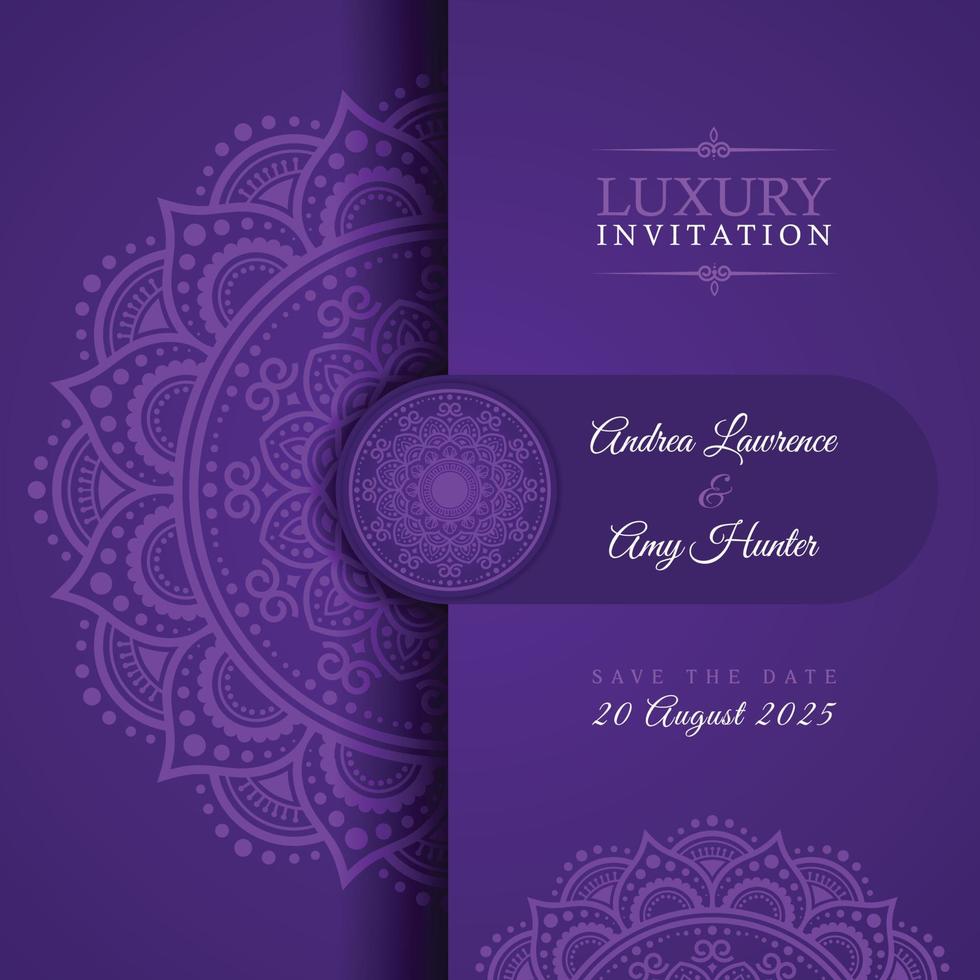 Luxury Wedding Invitation Card Design Vector Template for Wedding ...