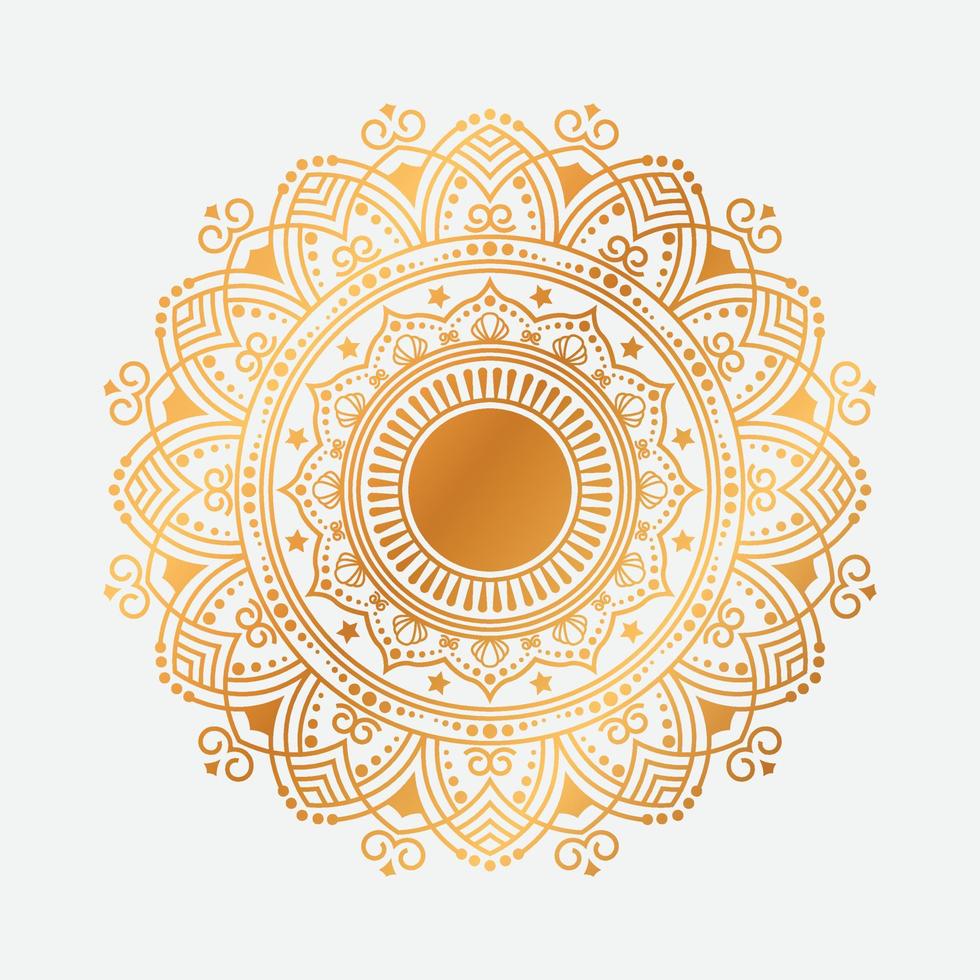 Luxury Golden Ornamental Mandala Background Vector Design. decorative mandala for tattoo, Mehndi, Islamic Pattern, Ornament, Art, henna, Indian Pattern, print, poster, cover, brochure, flyer, banner