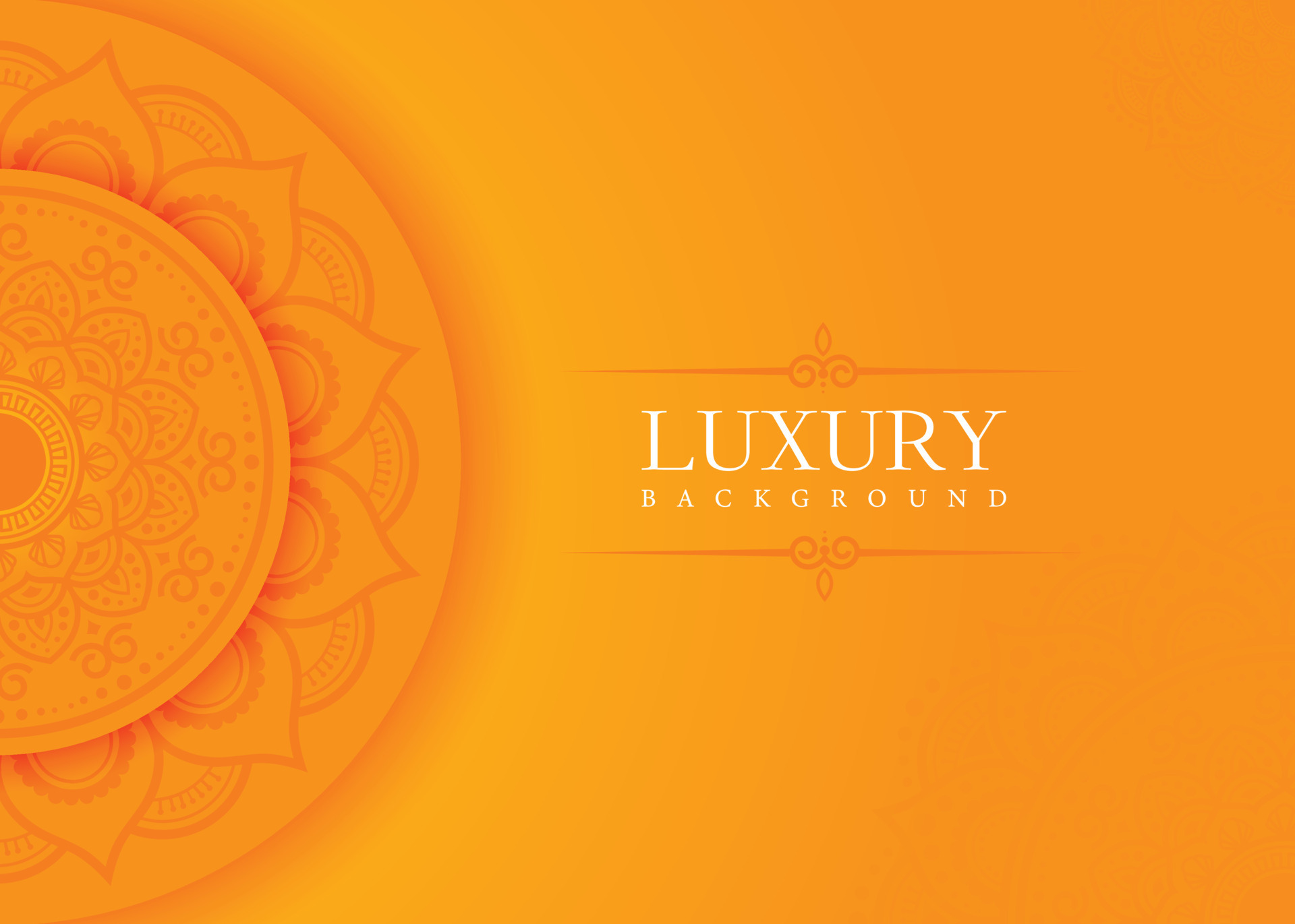 Abstract orange mandala pattern background with circles vector 10515829