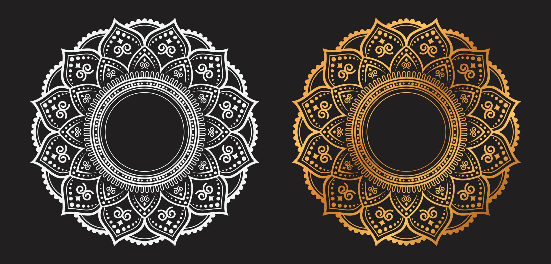 Diseño vectorial de fondo de mandala ornamental dorado de lujo. mandala decorativa para tatuaje, mehndi, patrón islámico, ornamento, arte, henna, patrón indio, impresión, afiche, portada, folleto, volante, pancarta vector