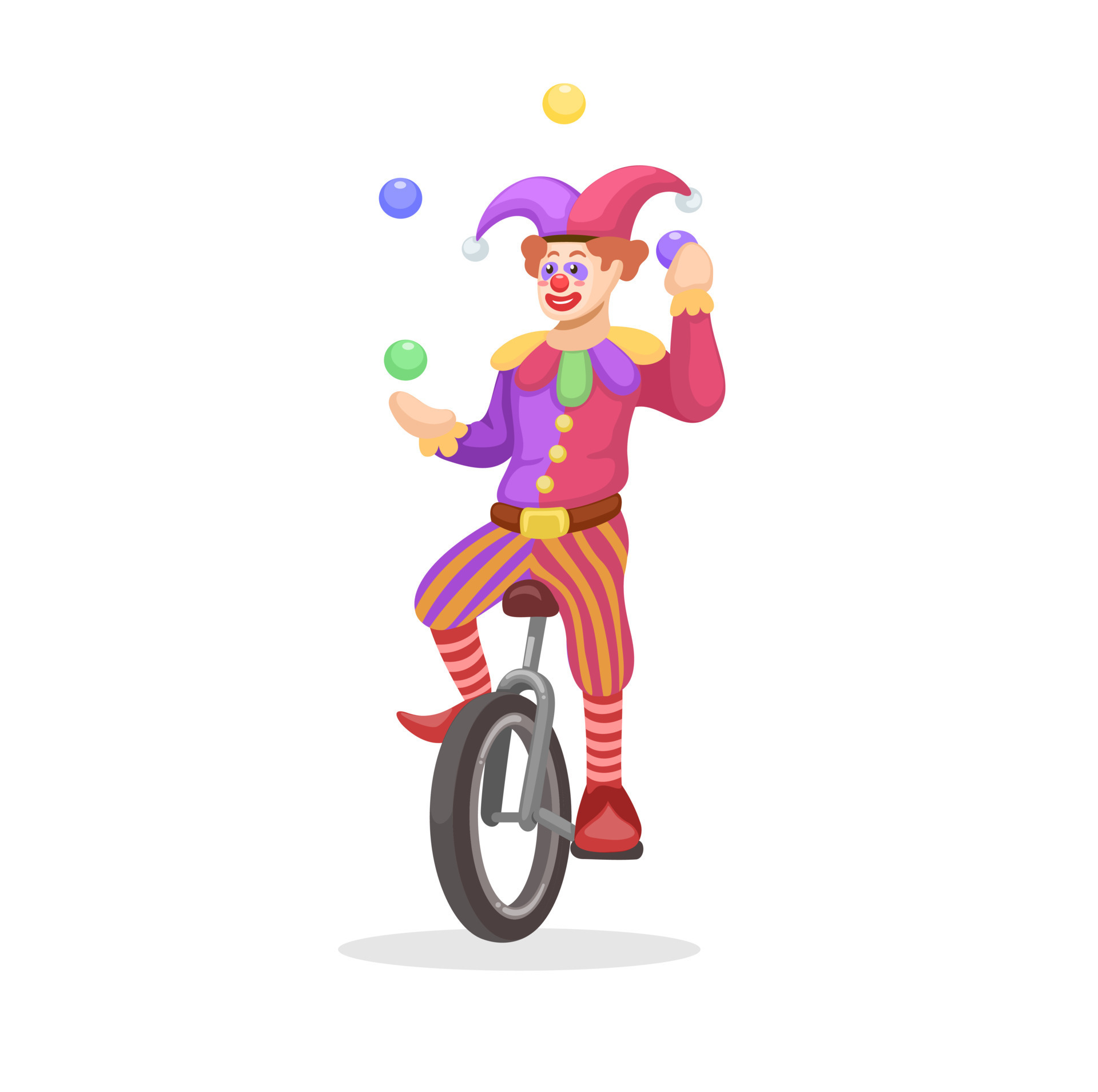 Clown juggling ball while riding unicycle one wheeled bicycle cartoon illustration vector 10515936 Vector Art at Vecteezy Clown juggling ball while riding unicycle one wheeled bicycle cartoon illustration vector 10515936 Vector Art at Vecteezy