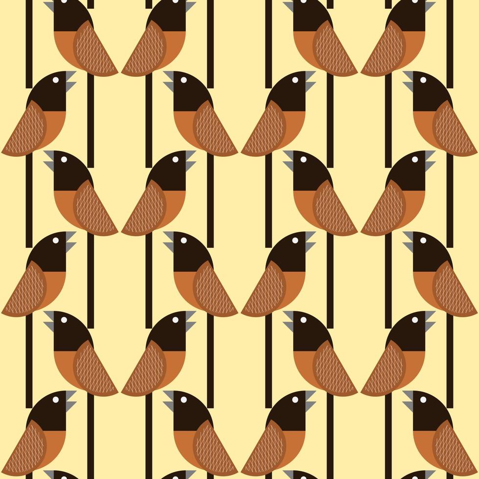 geometric birds on tortilla background. Seamless repeat pattern. Fan for kids dresses textile. vector
