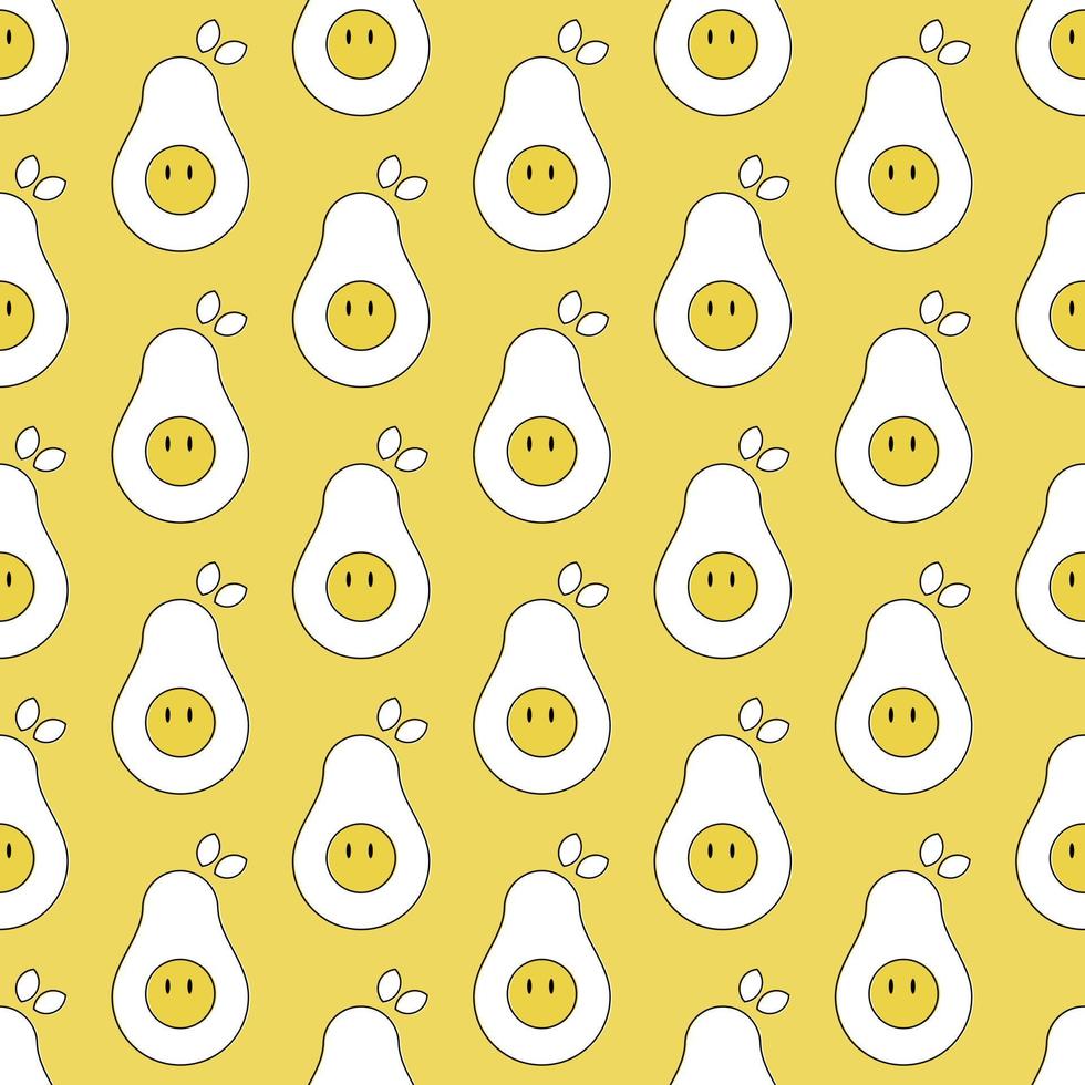 seamless pattern avocado with egg. repeating geometric shape background vector