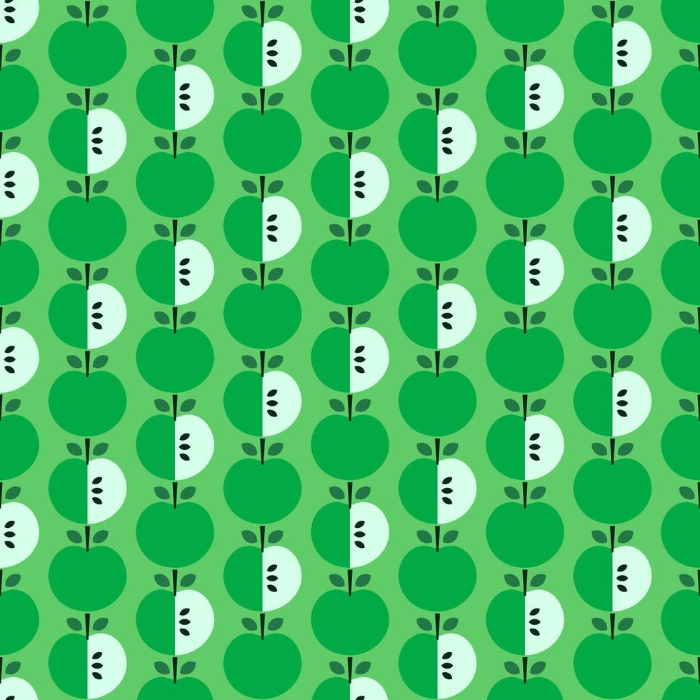 Green apple geometric shape seamless pattern background vector