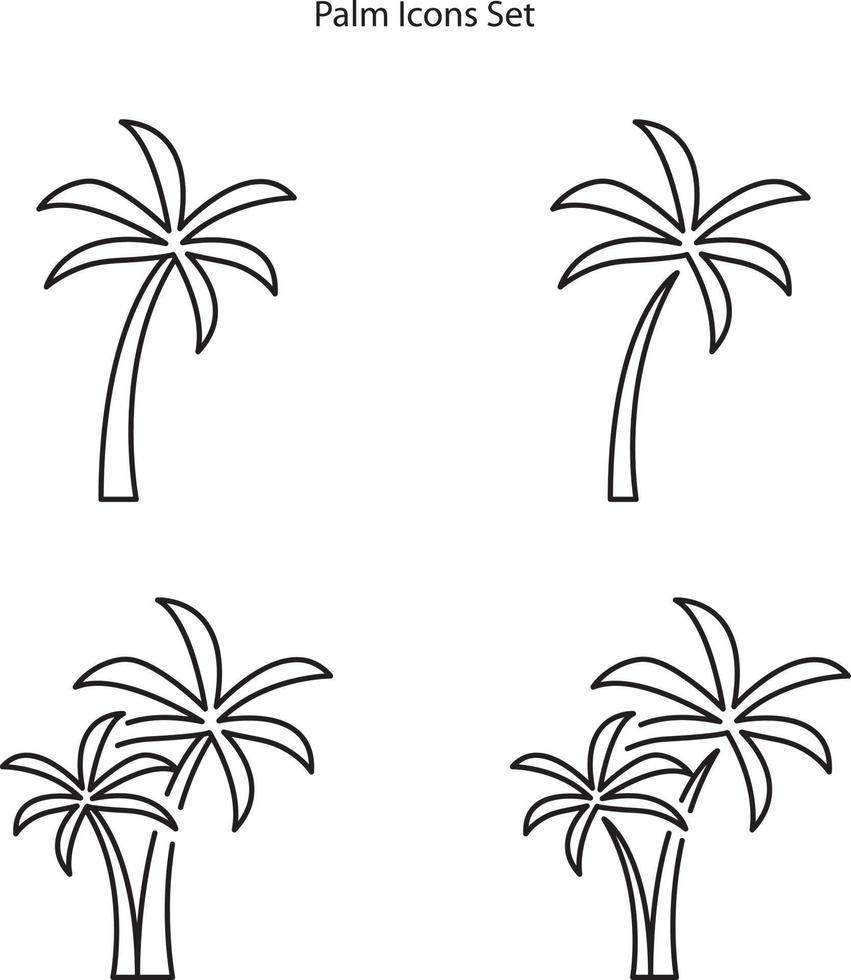 Palm tree summer icon and logo template, palm icons isolated on white background for ui, app, web, logo. vector