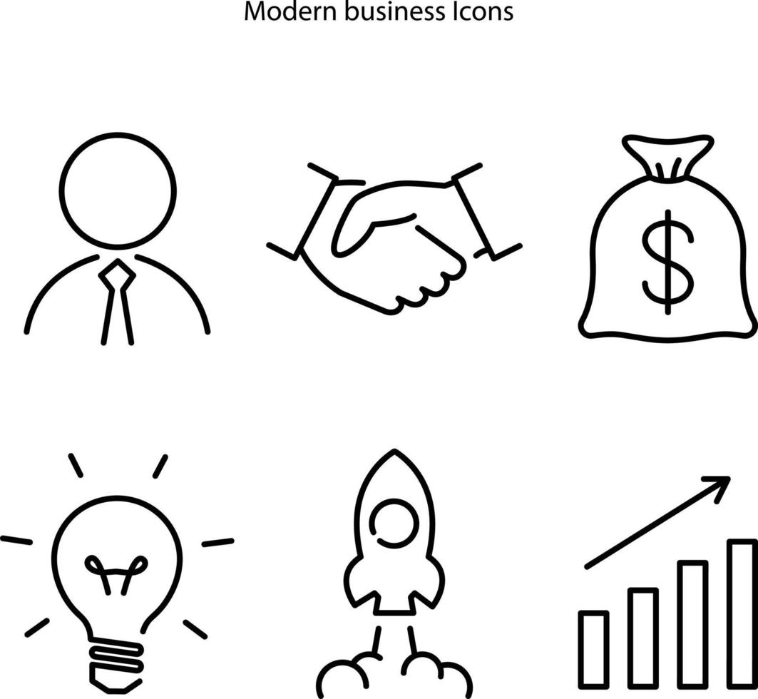 Business icon set on white background, modern business icon for web, UI, app, simple business icons. vector