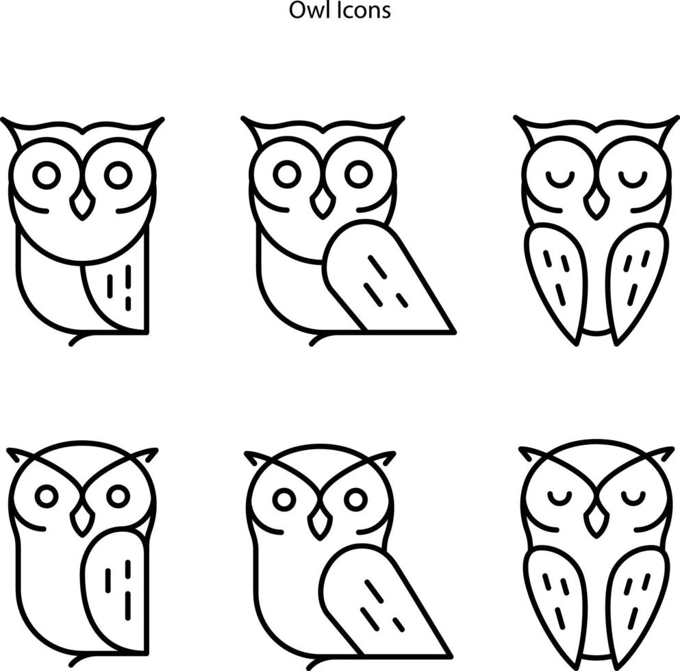 Owl Outline Icons Pro Vector