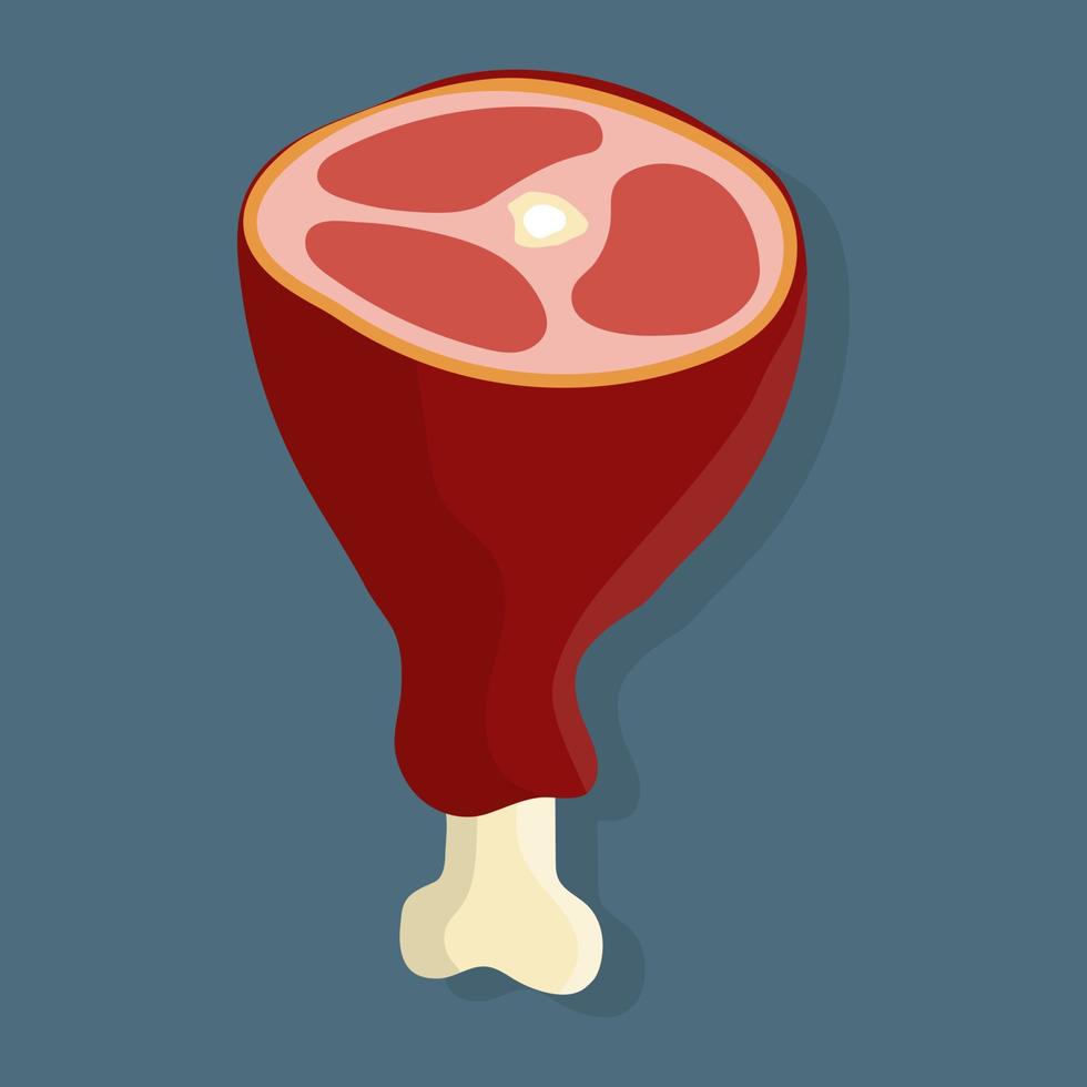 Meat Icon. Thigh Meat. Cartoon Style. Vector illustration for your design.