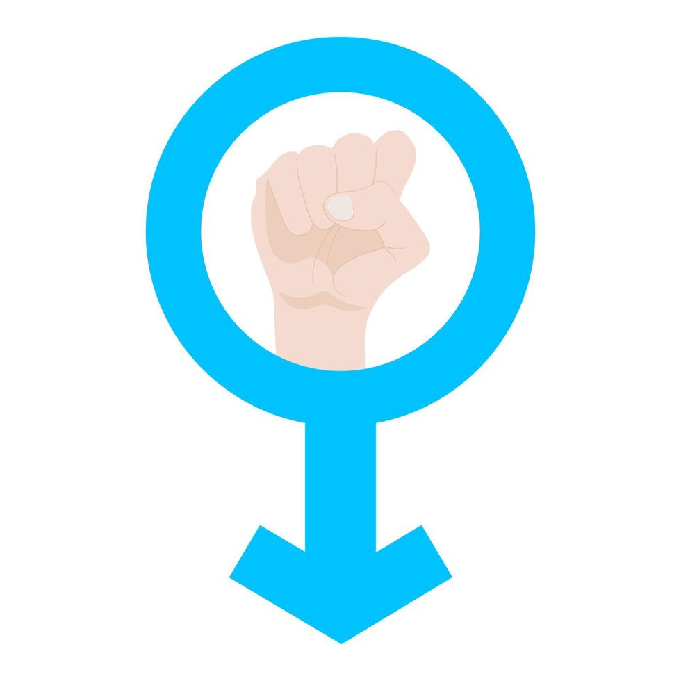 Man's Resist Symbol isolated on white background. Male Symbol. Man Power. Fist Raised Up. Vector illustration.