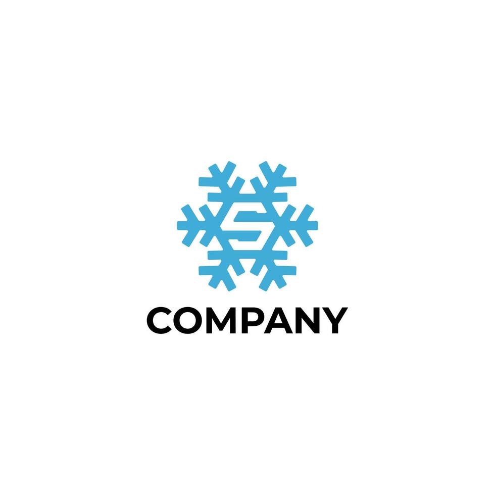 logotipo de letra s de nieve simple vector