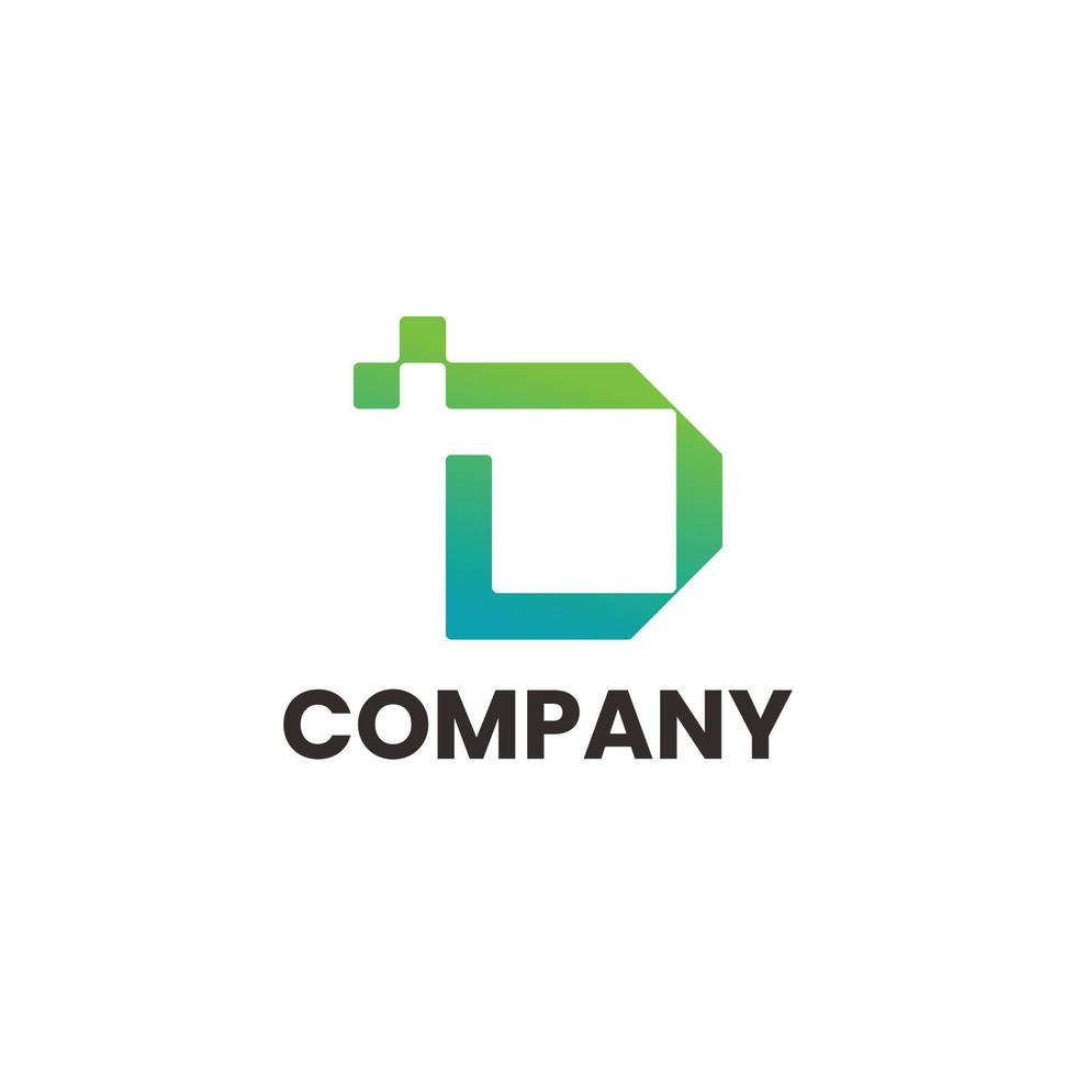 Technology letter D logo pixelPrint 10516100 Vector Art at Vecteezy