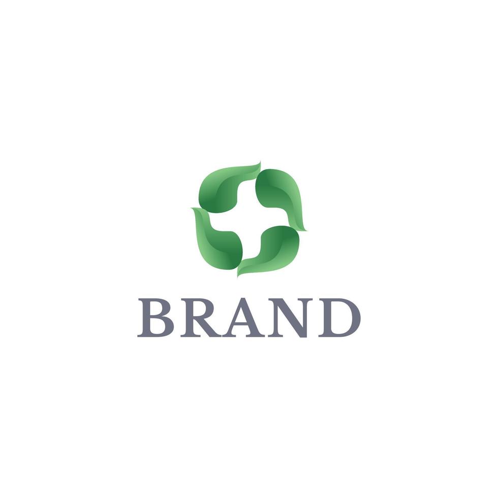 Simple Medical leaf gradient logo vector