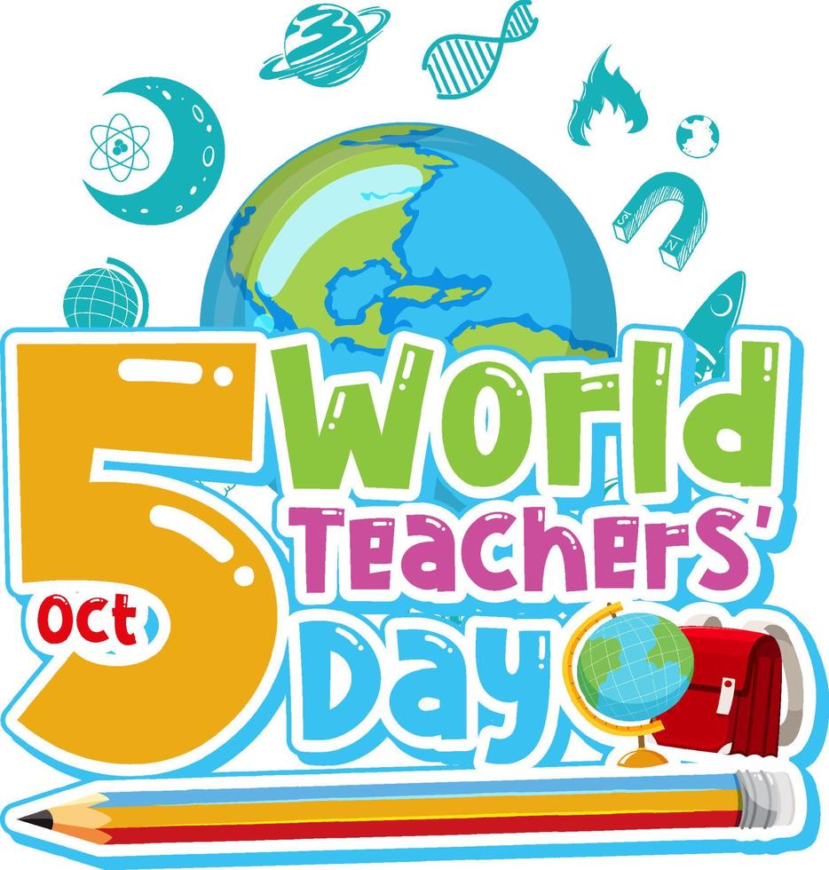 World Teacher's Day Logo Banner Design vector