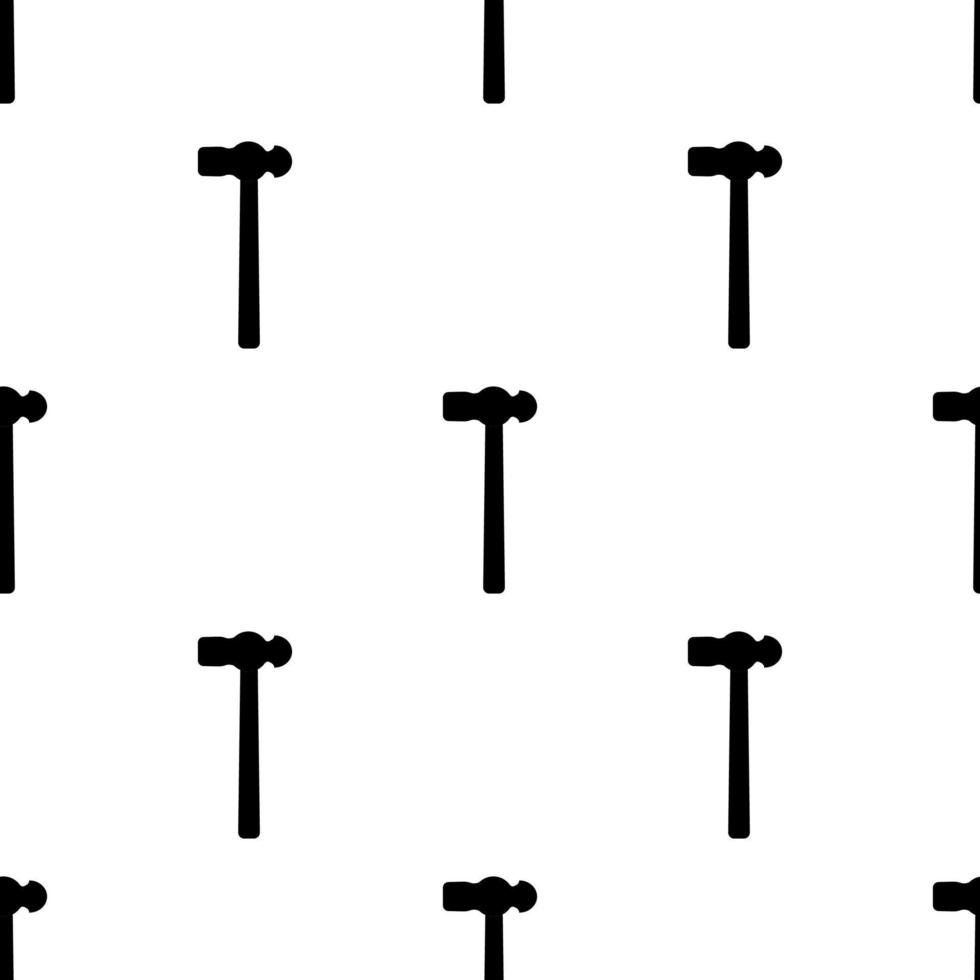 Seamless pattern with hammer icon. Repair symbols. Vector illustration for design, web, wrapping paper, fabric, wallpaper.