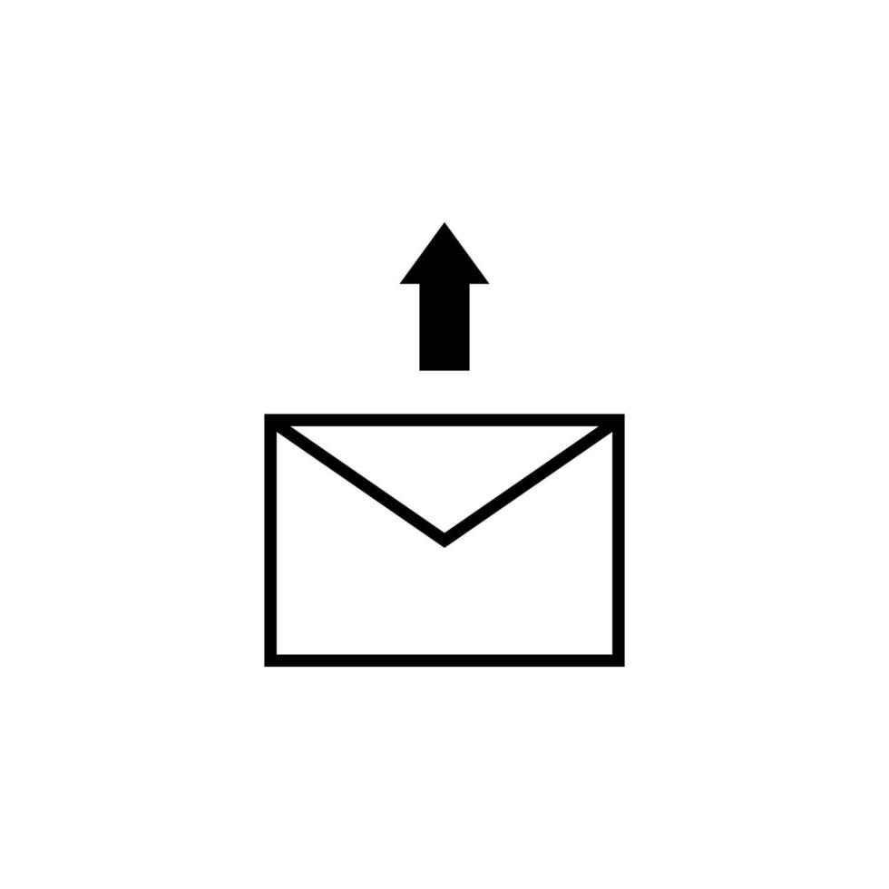 Send letter icon. Black arrow. Business concept. Vector illustration for design, web, infographic.