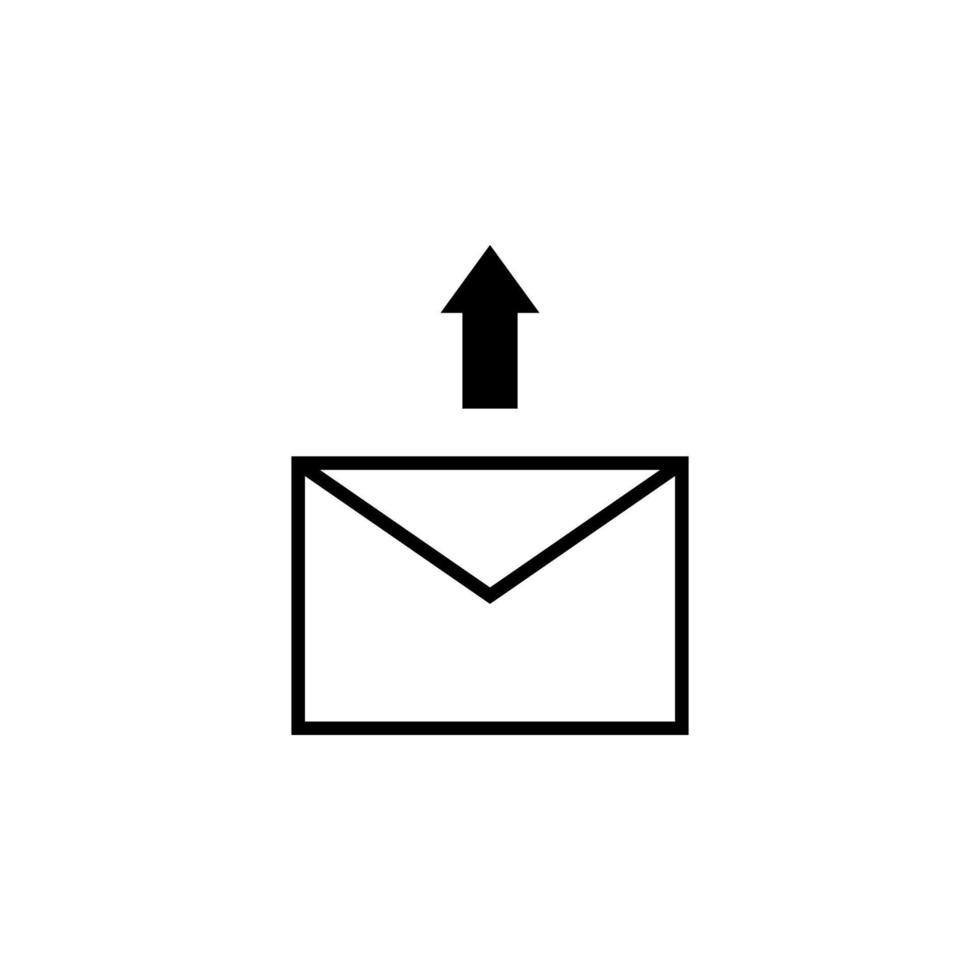 Send letter icon. Black arrow. Business concept. Vector illustration for design, web, infographic.