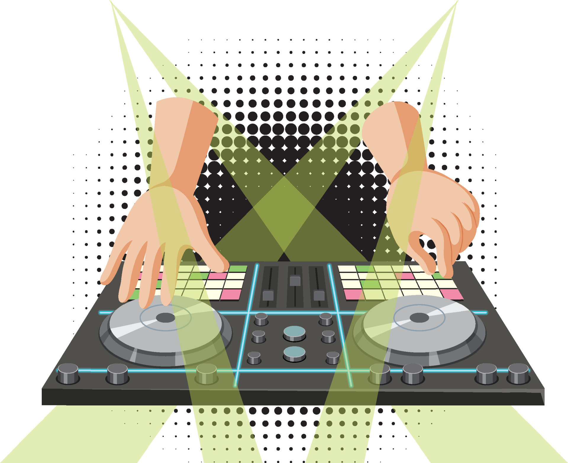 Music DJ controller icon on white background 10516243 Vector Art at