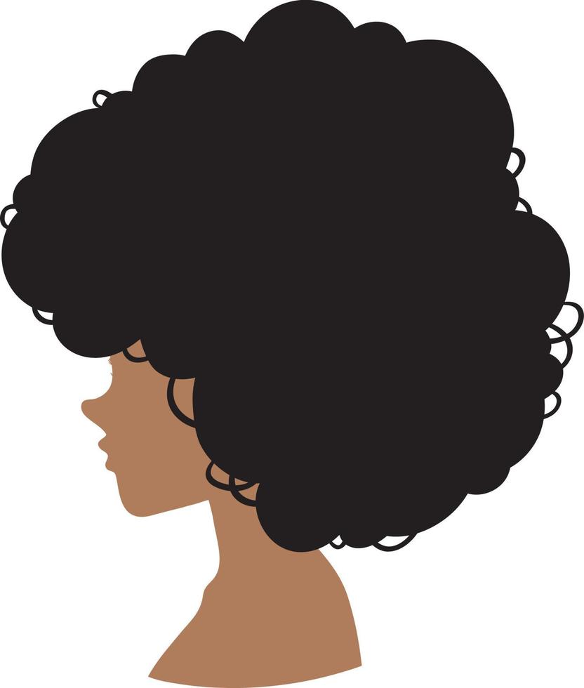 lado, de, afro, mujer, aislado vector