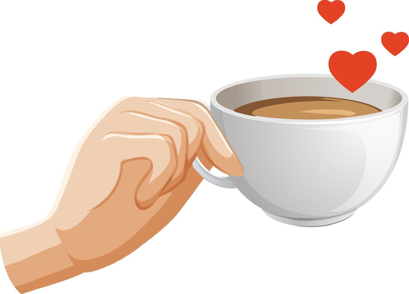 Hand holding coffee cup vector